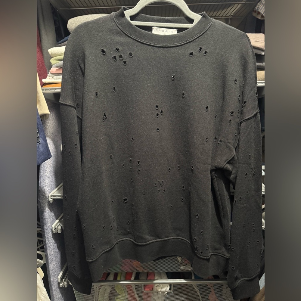 Sandro distressed mens sweater